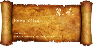Mars Alba névjegykártya